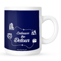 Mug with Embrace-the-detour-blue