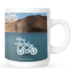 Mug with biking unlimited - blue lake