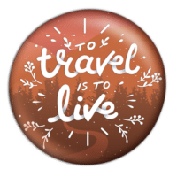 to travel is to live_ brown badge