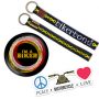Riders-Biker-bond-keychain+peace-love-motorcycle-sticker+I-am-a-biker-black-badge