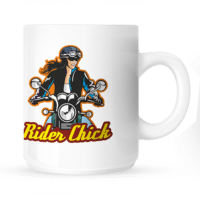 coffee mug with rider chick