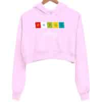 julley pink crop hoodie