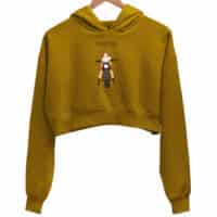 wrooman mustard crop hoodie