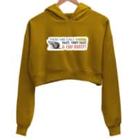 speed mustard crop hoodie