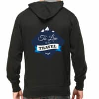 to live to travel male hoodie