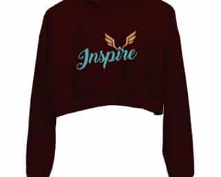 inspire 1 maroon crop hoodies