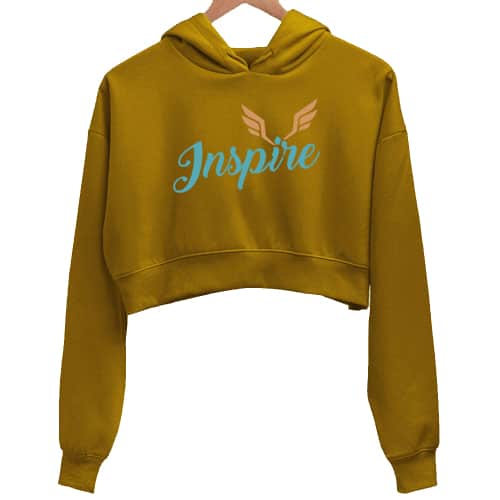 Inspire 1 - mustard crop hoodie