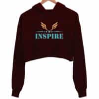 inspire 2 - maroon crop hoodie