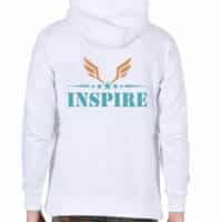 inspire white male hoodie