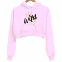 wild black - pink crop hoodie
