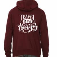 travel is my therapy maroon
