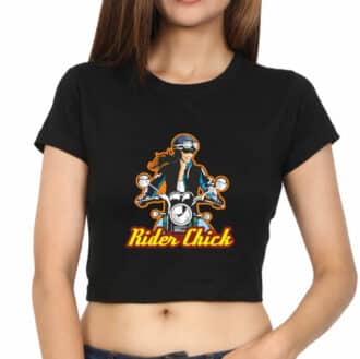 crop top rider chick - black