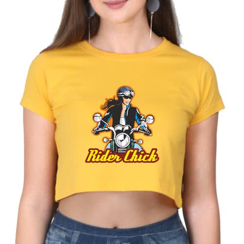 crop top rider chick - yellow