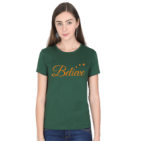 bottle green- Believe female premium tshirt