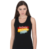 black inhale exhale tank top